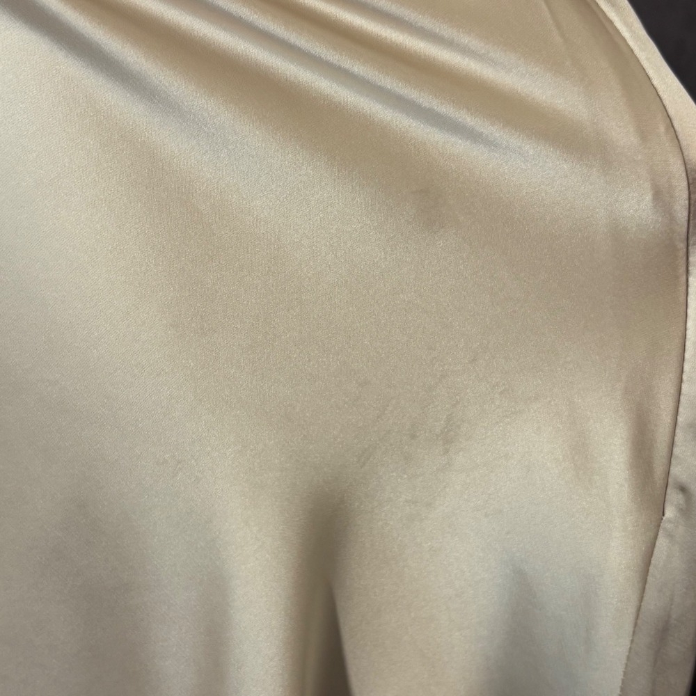 Banana Republic Champagne Satin V-Neck Midi Dress Fairy Ethereal Women 6 Petite - Picture 8 of 8